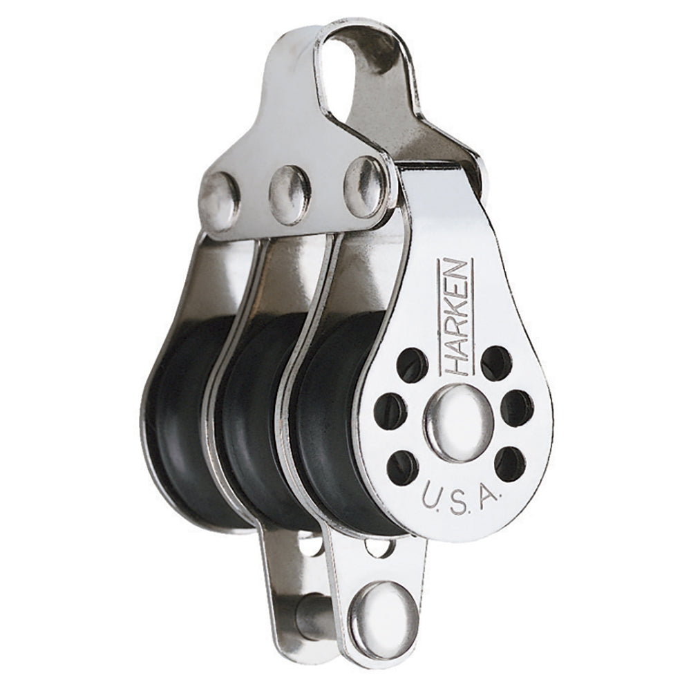 Harken 22mm Triple Micro Block with Becket - Lightweight Sailing Control Line Block