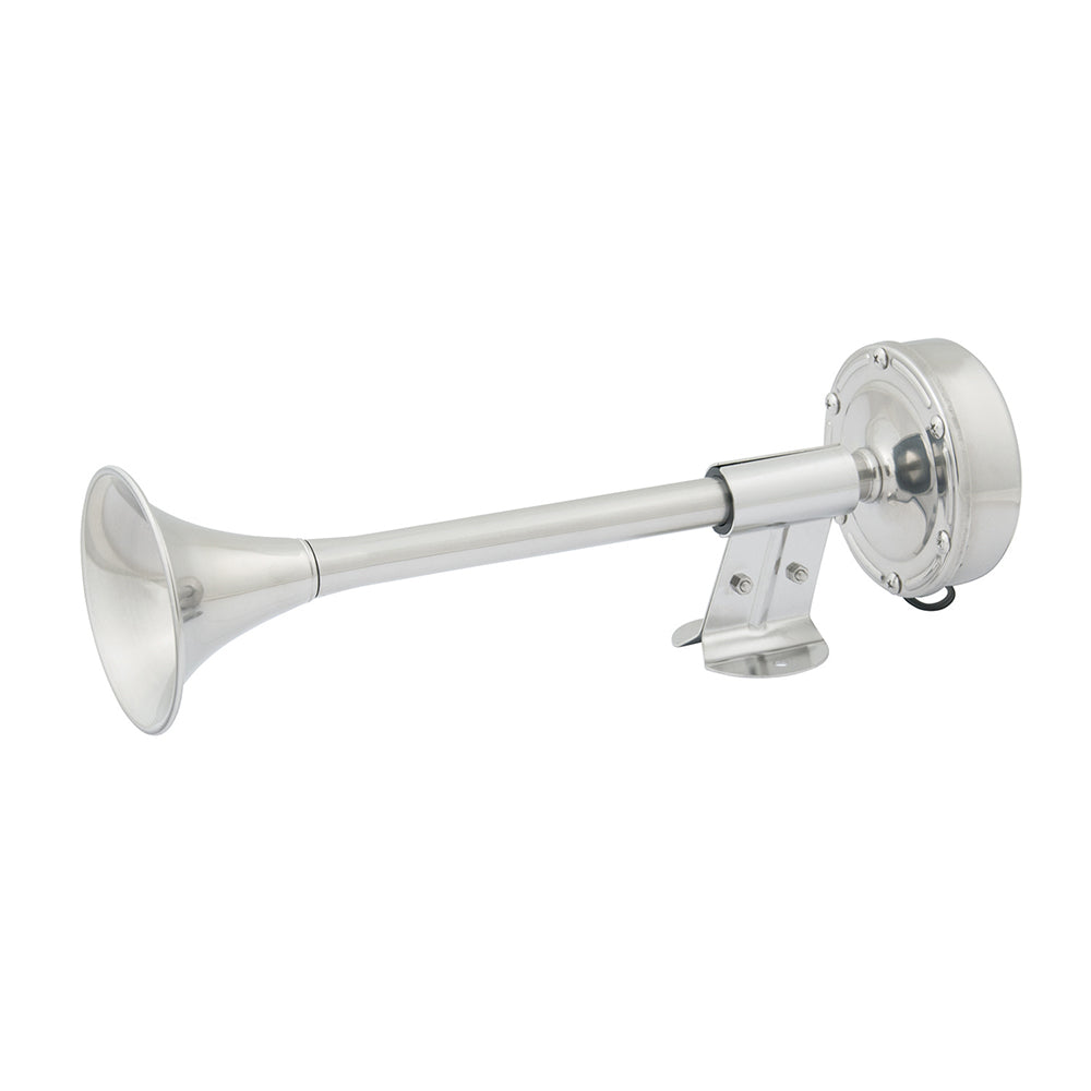 Marinco 12V Compact Single Trumpet Electric Horn - Stainless Steel Design for Small Spaces