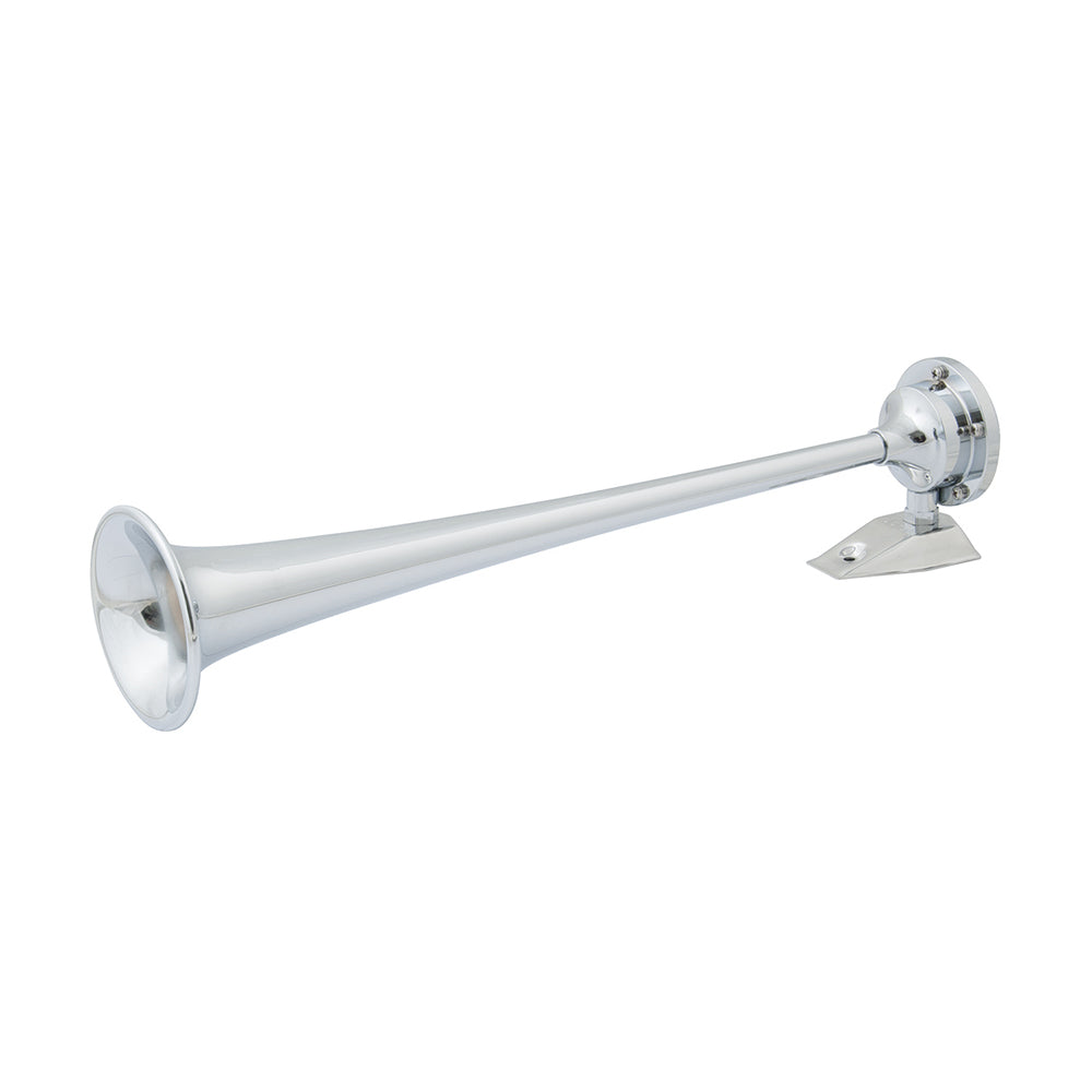 Marinco 12V Chrome Plated Single Trumpet Air Horn - Loud Marine Horn with Compressor and Brass Construction