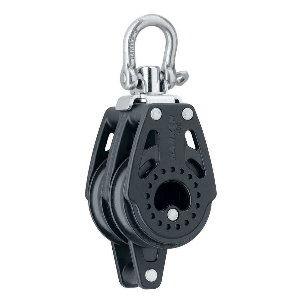Harken 40mm Carbo Air Double Swivel Block with Becket - Lightweight and High-Performance Sailing Hardware