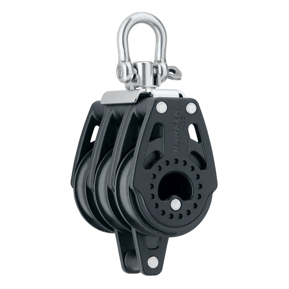 Harken 40mm Carbo Air Triple Swivel Block with Becket - Lightweight High-Load Sailing Hardware