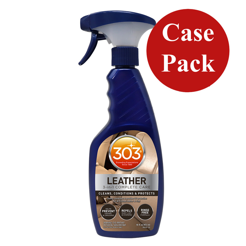 303 Automotive Leather 3-In-1 Complete Care - 16oz (Case of 6) for Leather and Vinyl Maintenance