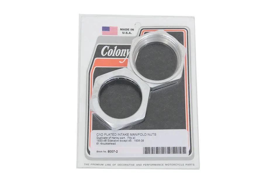 Colony Cadmium Manifold Nuts Set for Harley Davidson UL (1937-1946) by Colony