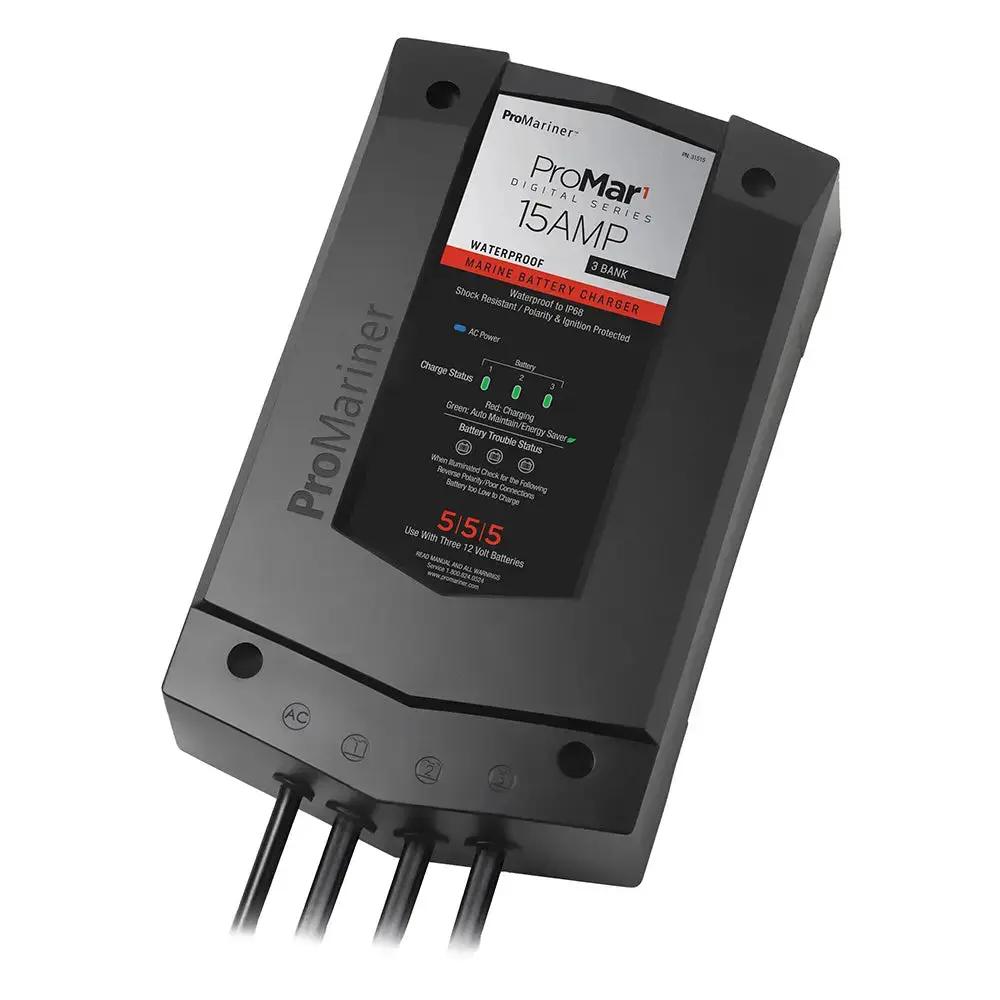 ProMariner ProMar1 DS Digital 15 Amp 3 Bank Battery Charger by ProMariner