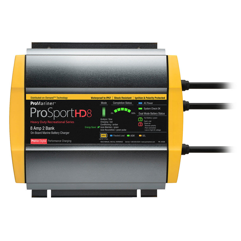 ProMariner ProSportHD 8 Gen 4 8 Amp 2-Bank Battery Charger for Marine and RV Applications