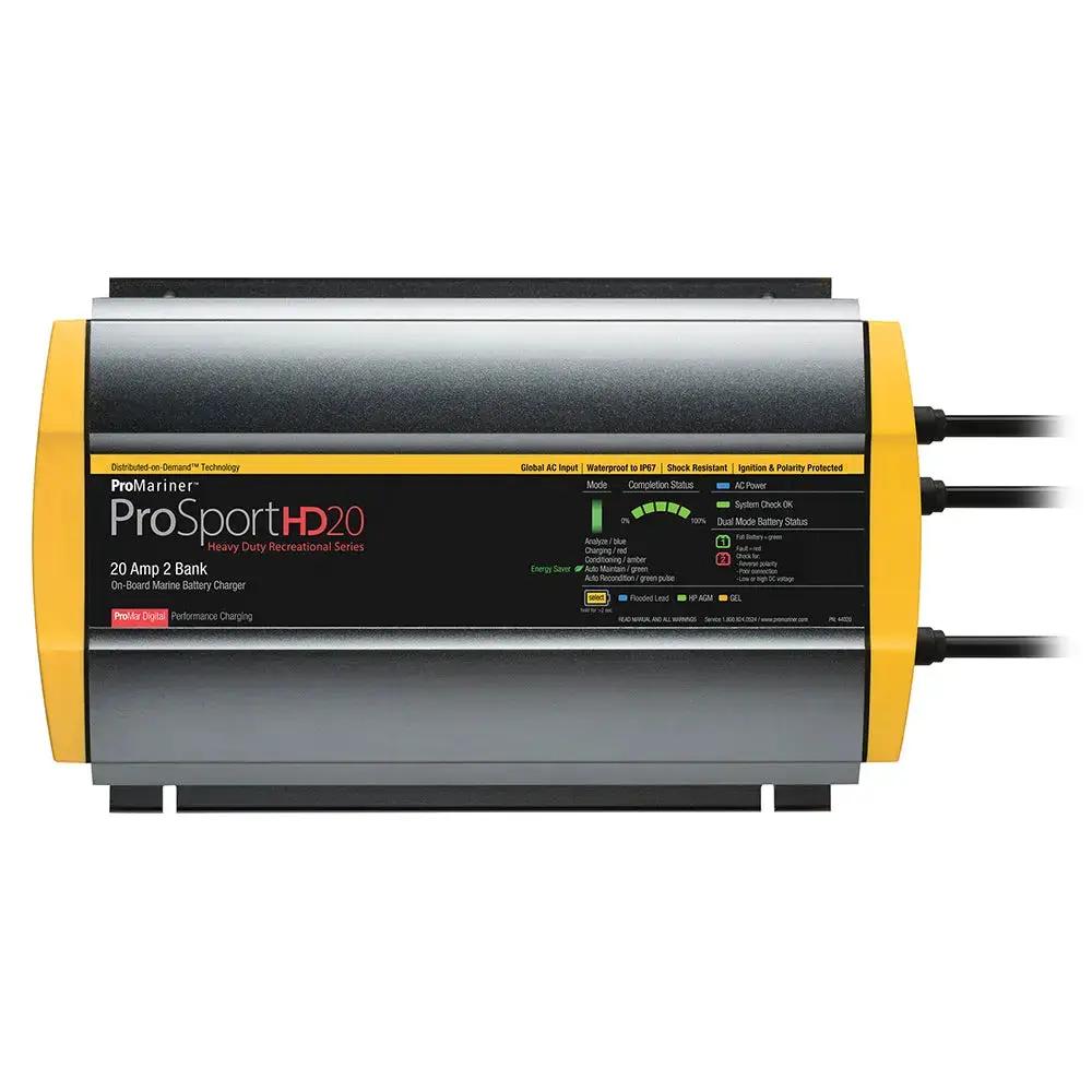 ProMariner ProSportHD 20 Gen 4 20 Amp 2-Bank Battery Charger for Marine and RV Applications by ProMariner