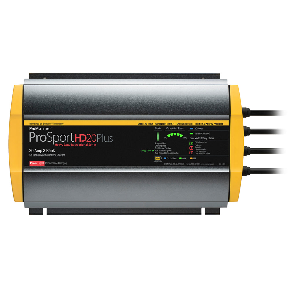 ProMariner ProSportHD 20 Plus Global Generation 4 20 Amp 3-Bank Battery Charger