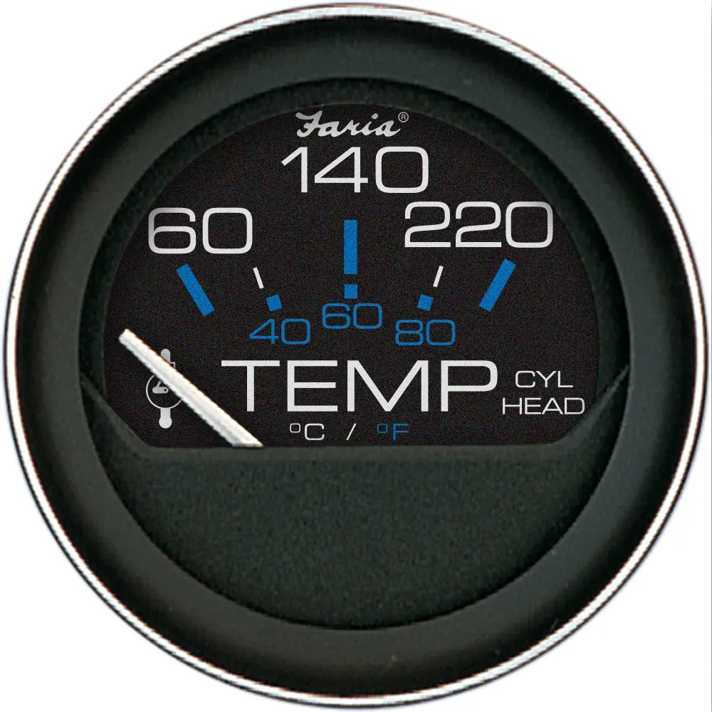 Faria Beede Instruments Coral 2-Inch Cylinder Head Temperature Gauge (60-120°F) with Sender