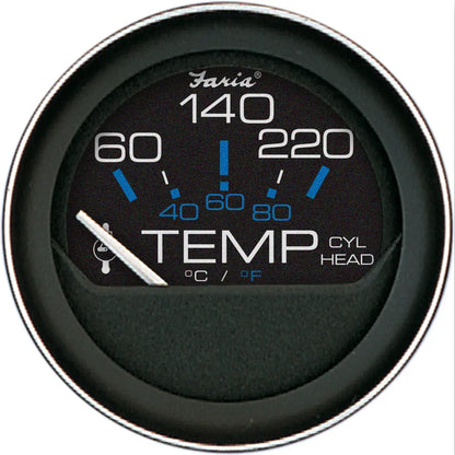 Faria Beede Instruments Coral 2-Inch Cylinder Head Temperature Gauge (60-120°F) with Sender