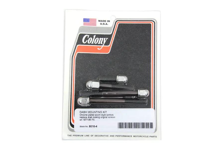 Colony Chrome Acorn Dash Cover Screws for Harley Davidson FXS (1977-1984) by Colony