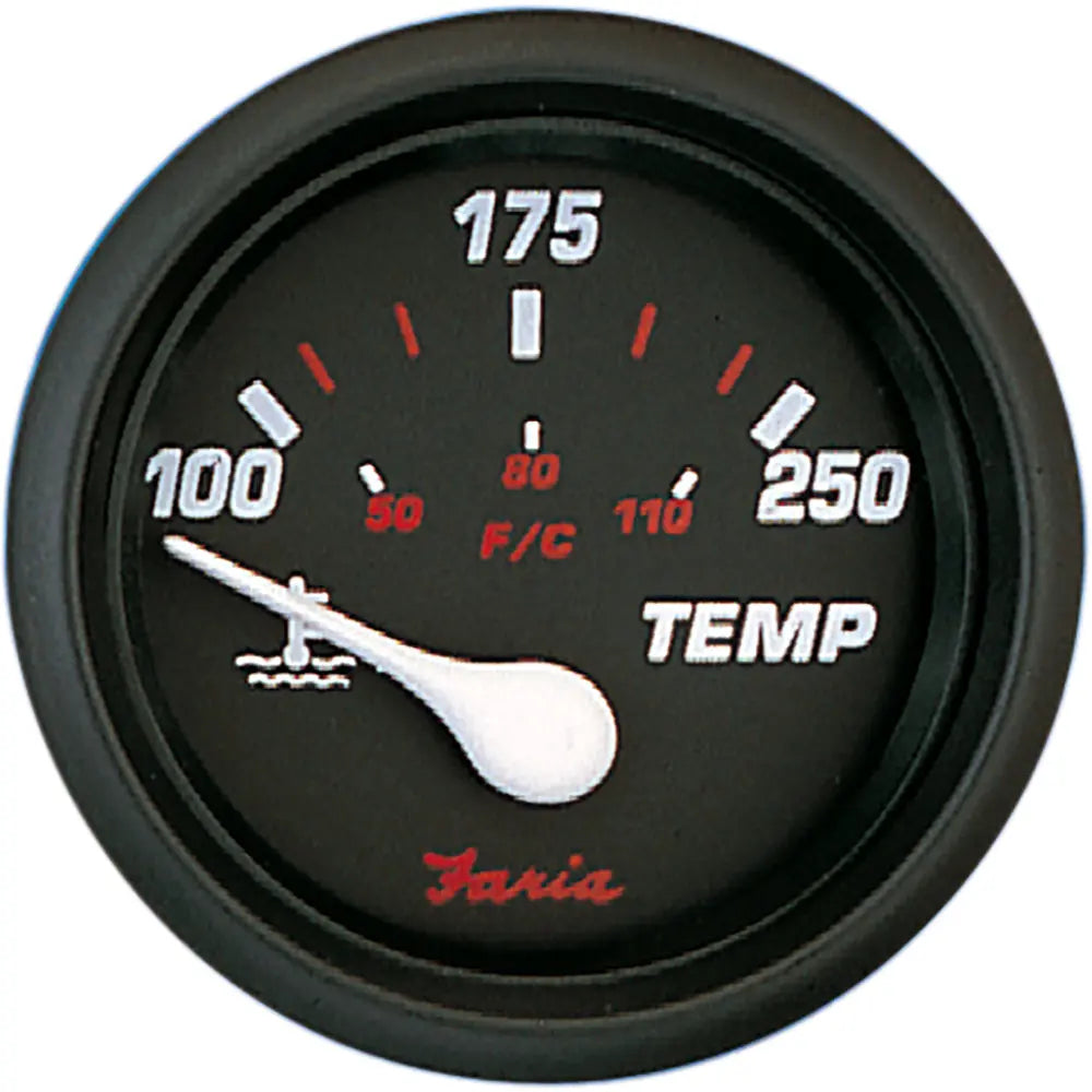 Faria Beede Instruments Professional Red 2-Inch Water Temperature Gauge (100-250°F)