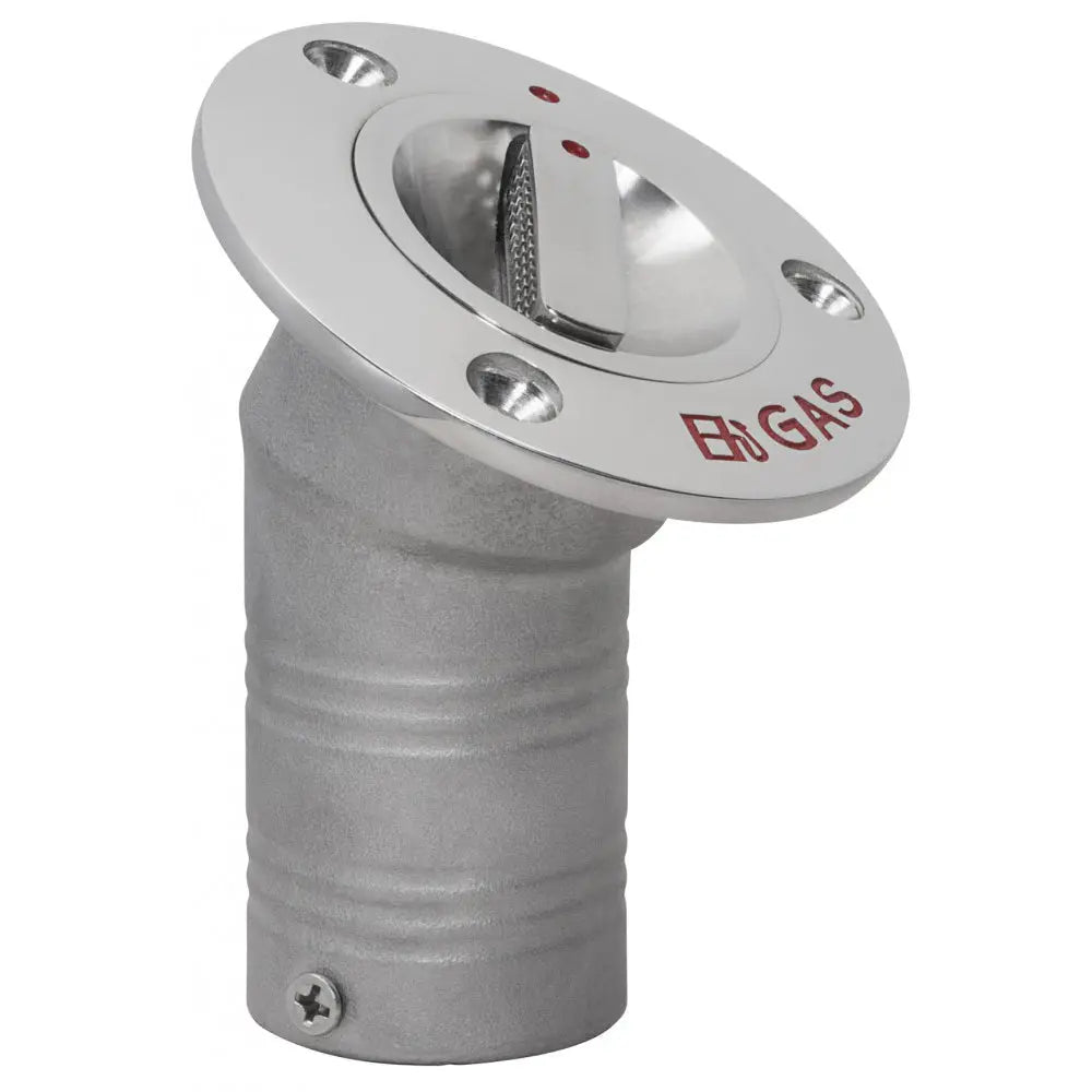Whitecap EPA Pull-Up Deck Fill - 30 Degree Angled Gas Filler with 1-1/2-inch Hose and Stainless Steel Construction