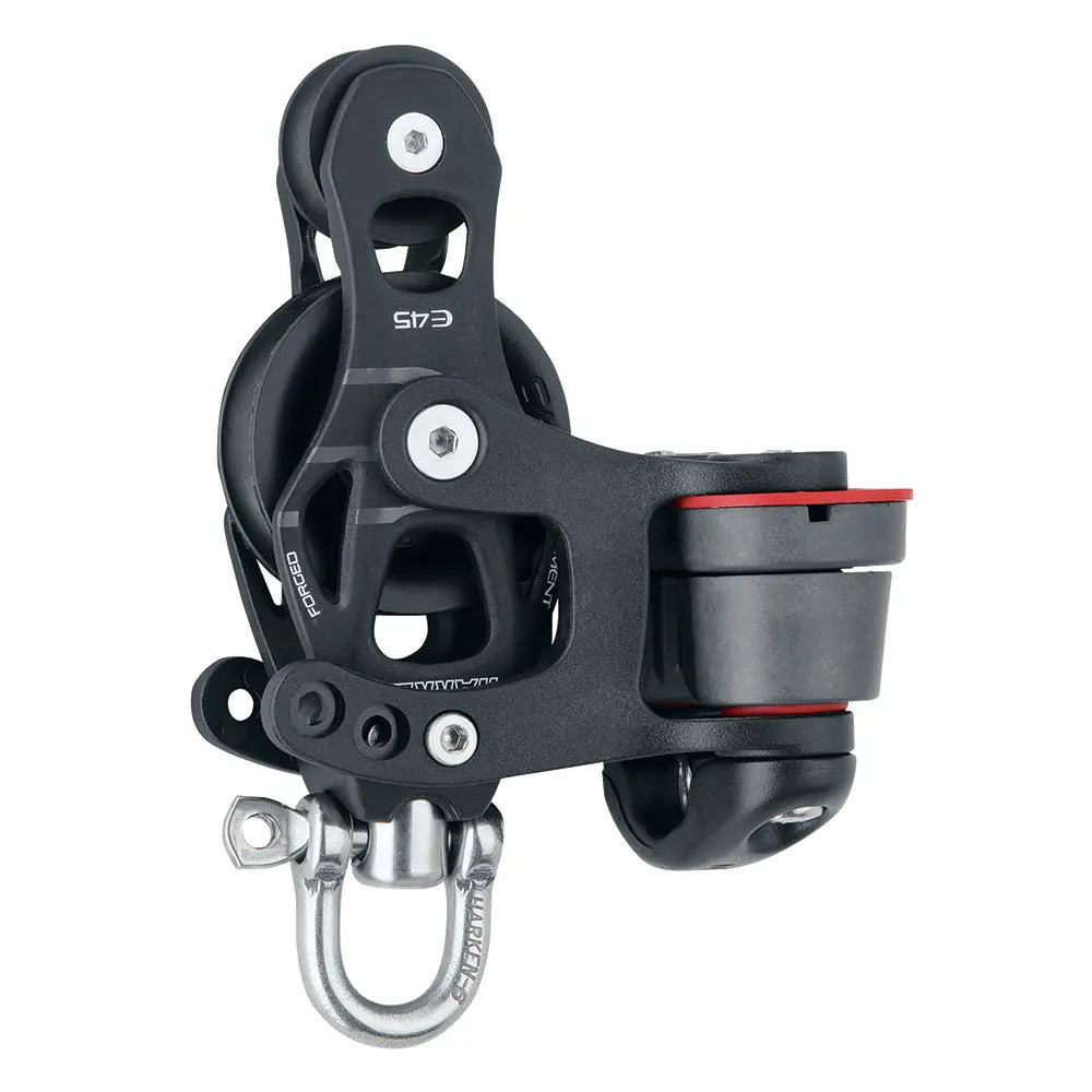 Harken 45mm Single Aluminum Element Fiddle Block with Swivel and 150 Cam Cleat