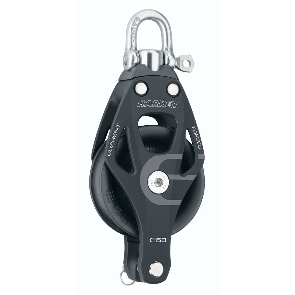 Harken 60mm Single Aluminum Element Block with Swivel and Becket – Durable Marine Hardware