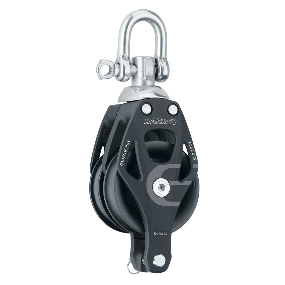 Harken 60mm Double Aluminum Element Block with Swivel and Becket – Durable Marine Hardware