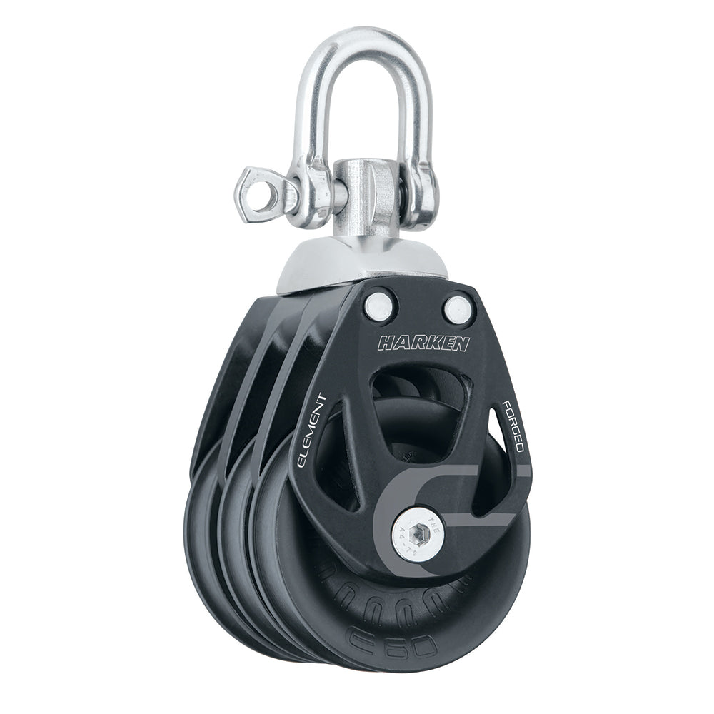 Harken 60mm Triple Aluminum Element Block with Swivel - Durable Marine Hardware