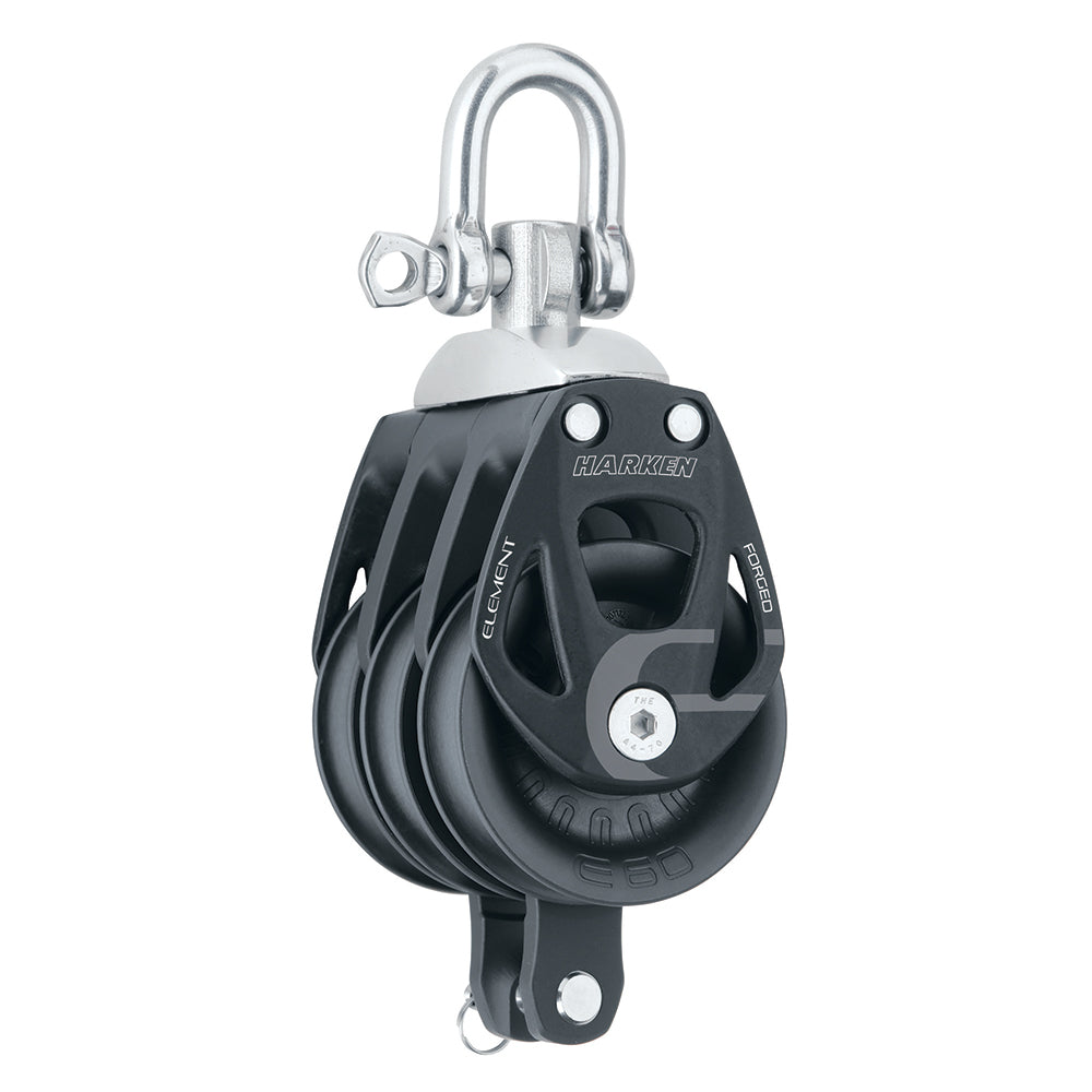 Harken 60mm Triple Aluminum Element Block with Swivel and Becket - Model 6273