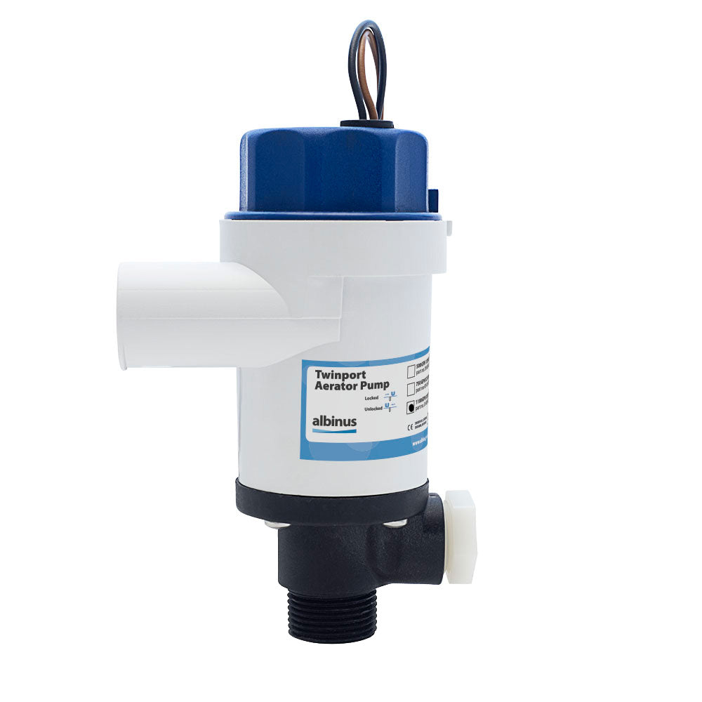 Albin Group Twinport Aerator Pump 12V - 1100 GPH for Marine and RV Applications
