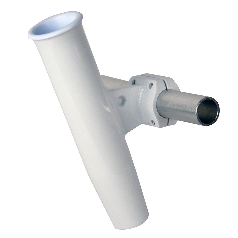 C.E. Smith Aluminum Horizontal Clamp-On Rod Holder 1-5/16" OD White Powdercoat with Sleeve