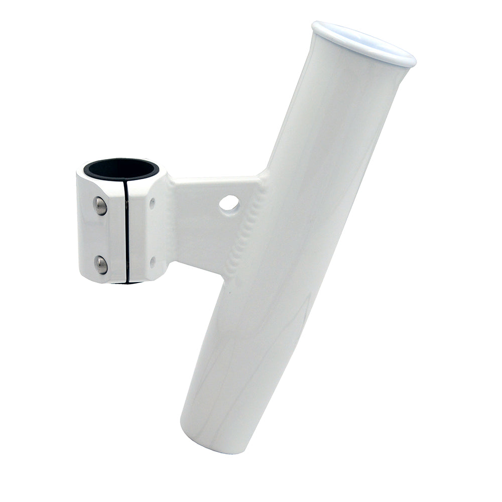 C.E. Smith Aluminum Vertical Clamp-On Rod Holder 1-2/3 inch OD White Powdercoat with Sleeve