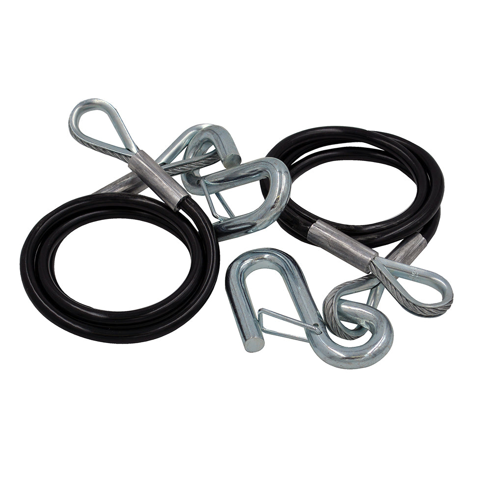 C.E. Smith Safety Cables with 5000lb Capacity - PVC Coated Pair for Towing Safety
