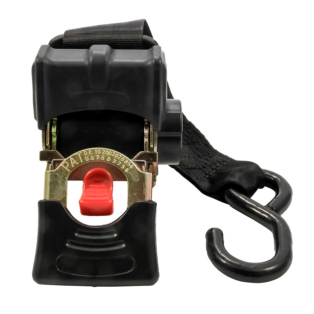 Camco Retractable Tie Down Straps 2-Inch Width, 5.5 Feet Bolt-On for Secure Boat Transportation