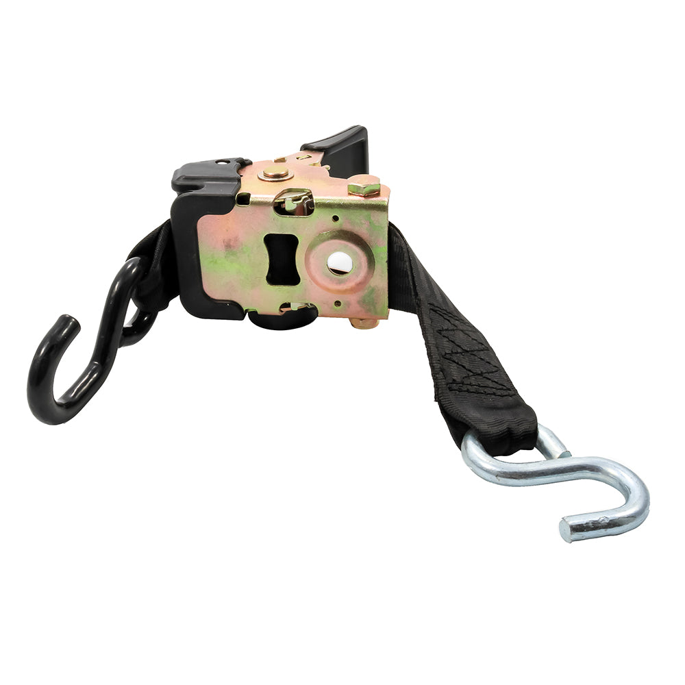 Camco 50031 Retractable Tie Down Straps - 2 Inch Width, 6 Feet Length with Dual Hooks
