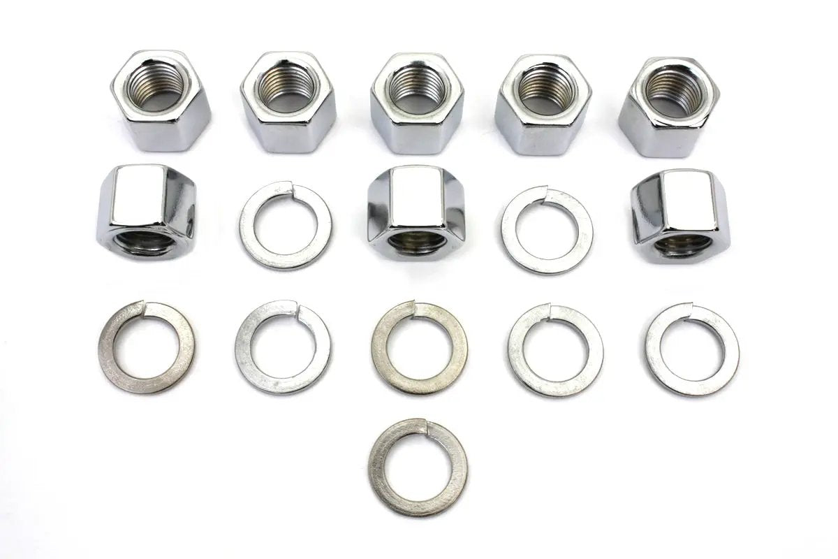Colony Chrome Cylinder Base Nuts and Washers Set for Harley Davidson FL Models by Colony