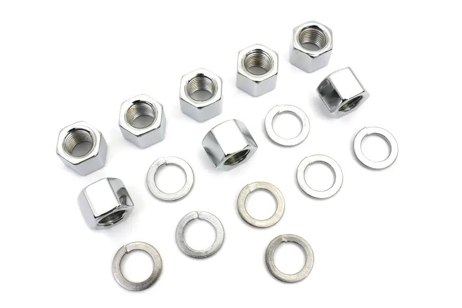 Colony Chrome Cylinder Base Nuts and Washers Set for Harley Davidson FL Models by Colony