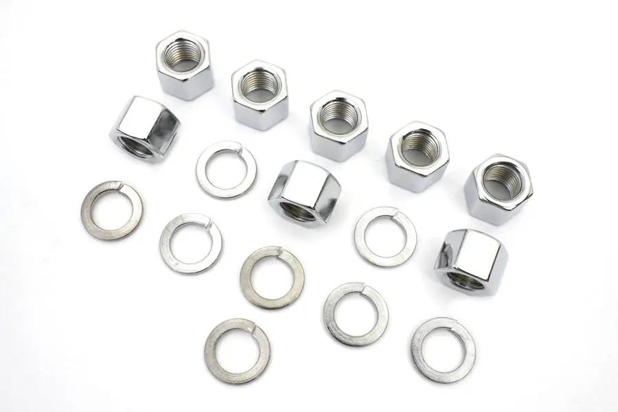 Colony Chrome Cylinder Base Nuts and Washers Set for Harley Davidson FL Models by Colony