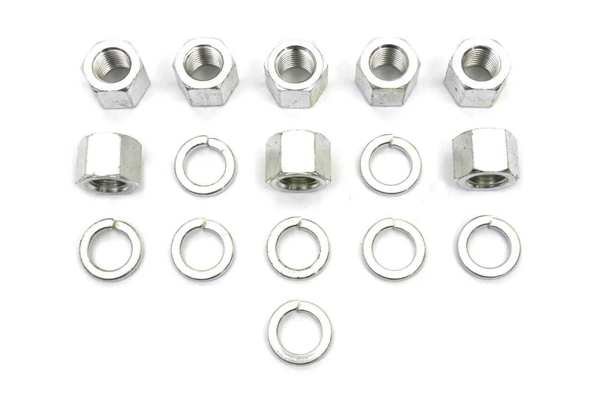 V-Twin Zinc Plated Cylinder Base Nuts and Washers Set for Harley Davidson EL and FL Models by V-Twin