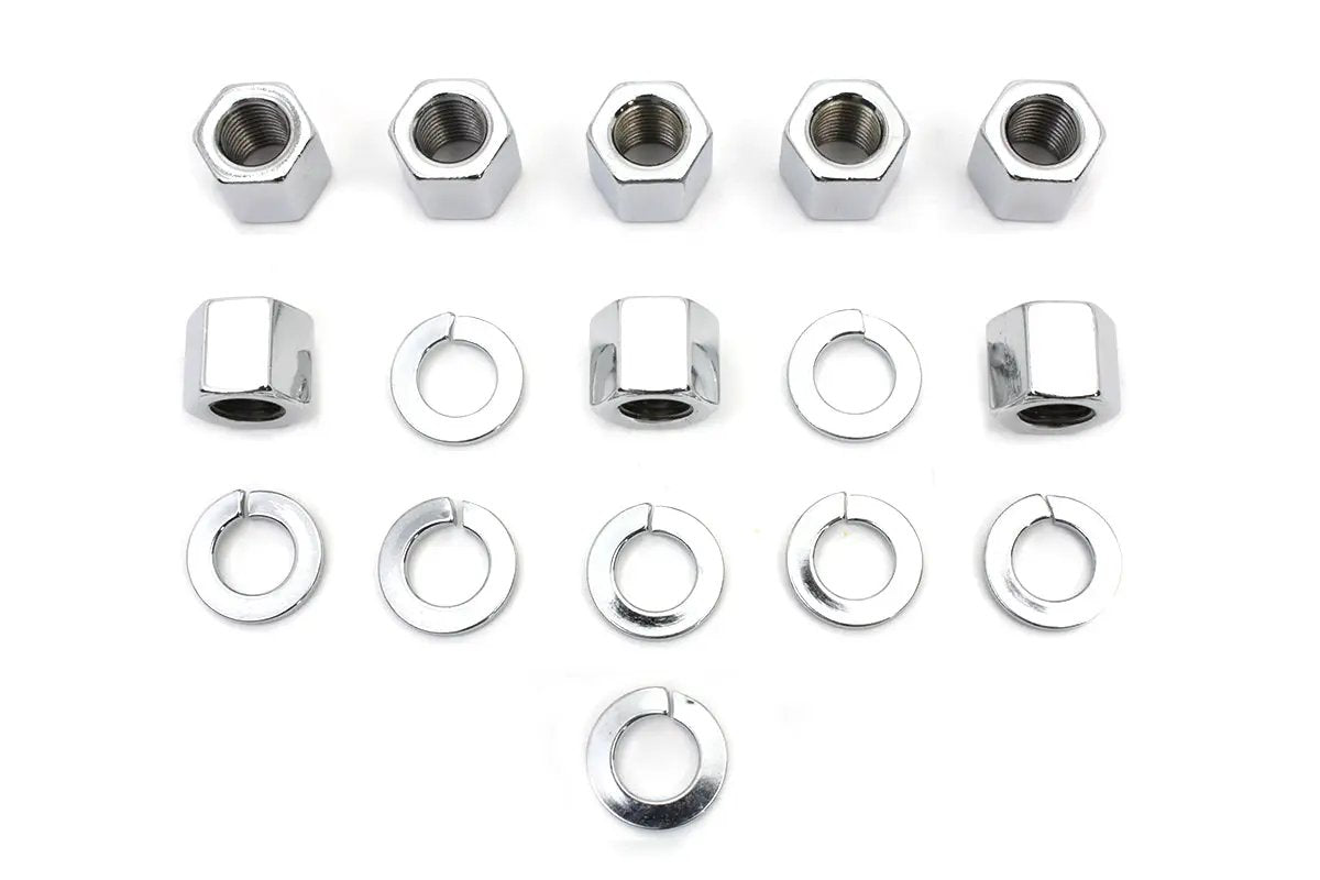 Colony Chrome Stock Cylinder Base Nuts and Washers Set for Harley Davidson XL (1957-1966) by Colony