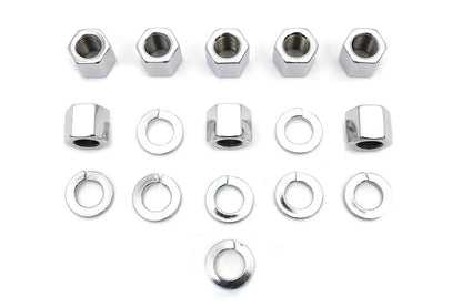 Colony Chrome Stock Cylinder Base Nuts and Washers Set for Harley Davidson XL (1957-1966) by Colony