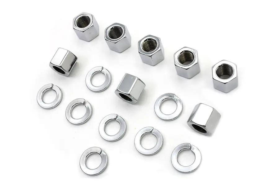 Colony Chrome Stock Cylinder Base Nuts and Washers Set for Harley Davidson XL (1957-1966) by Colony