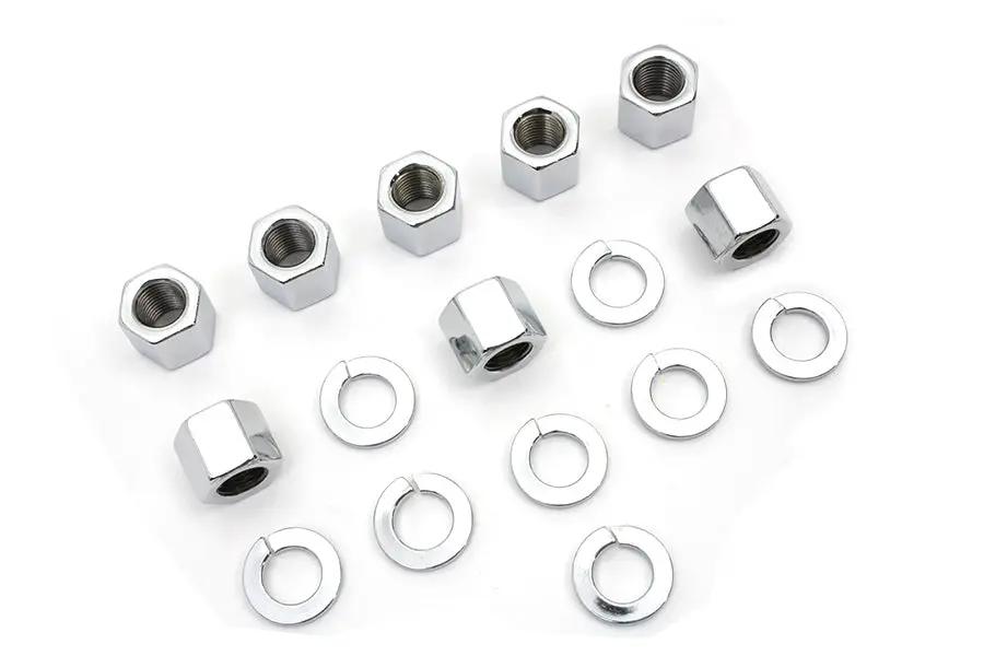 Colony Chrome Stock Cylinder Base Nuts and Washers Set for Harley Davidson XL (1957-1966) by Colony