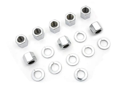 Colony Chrome Stock Cylinder Base Nuts and Washers Set for Harley Davidson XL (1957-1966) by Colony