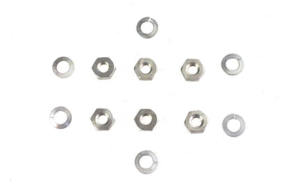 Colony Cadmium Standard Oil Pump Nuts with Washers for Harley Davidson UL (1/4 Inch-24 Hex Nuts, Pack of 6)
