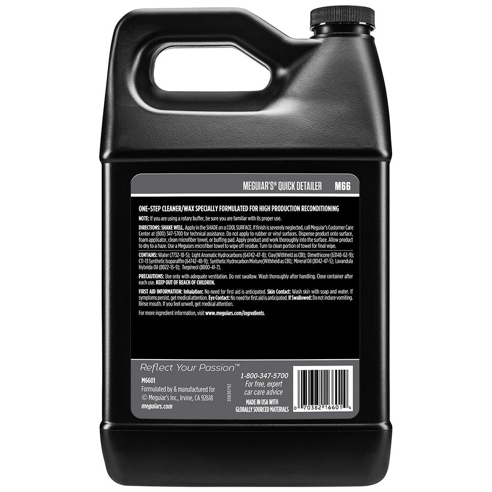 Meguiar's Mirror Glaze Quick Detailer - 1 Gallon for High-Production Paint Reconditioning