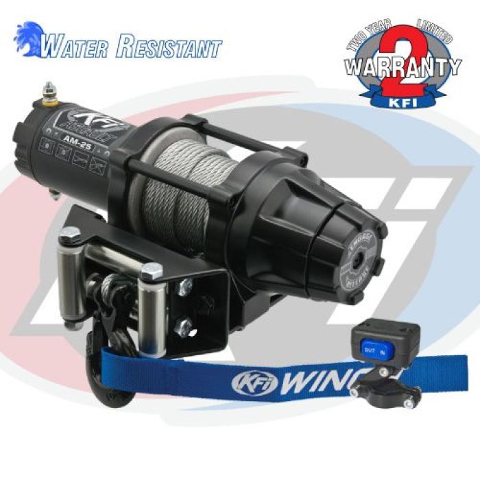 KFI Assault Series 2500-Lb Winch with Metal Cable - Model AM-25