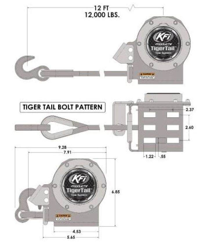 KFI Tigertail-Red Part 101120-RD - Durable Heavy-Duty Equipment Accessory