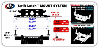 KFI Swift Latch Plow Mount Defender HD11 - Heavy Duty Snow Plow Accessory