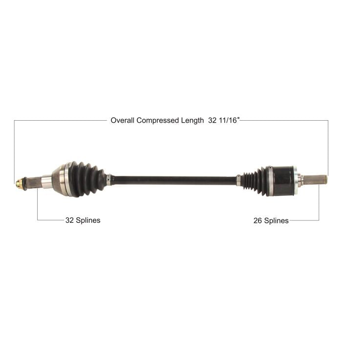TYTANEUM Kawasaki Front Right CV Axle - OE Replacement Part (Part Number KAW-7022)