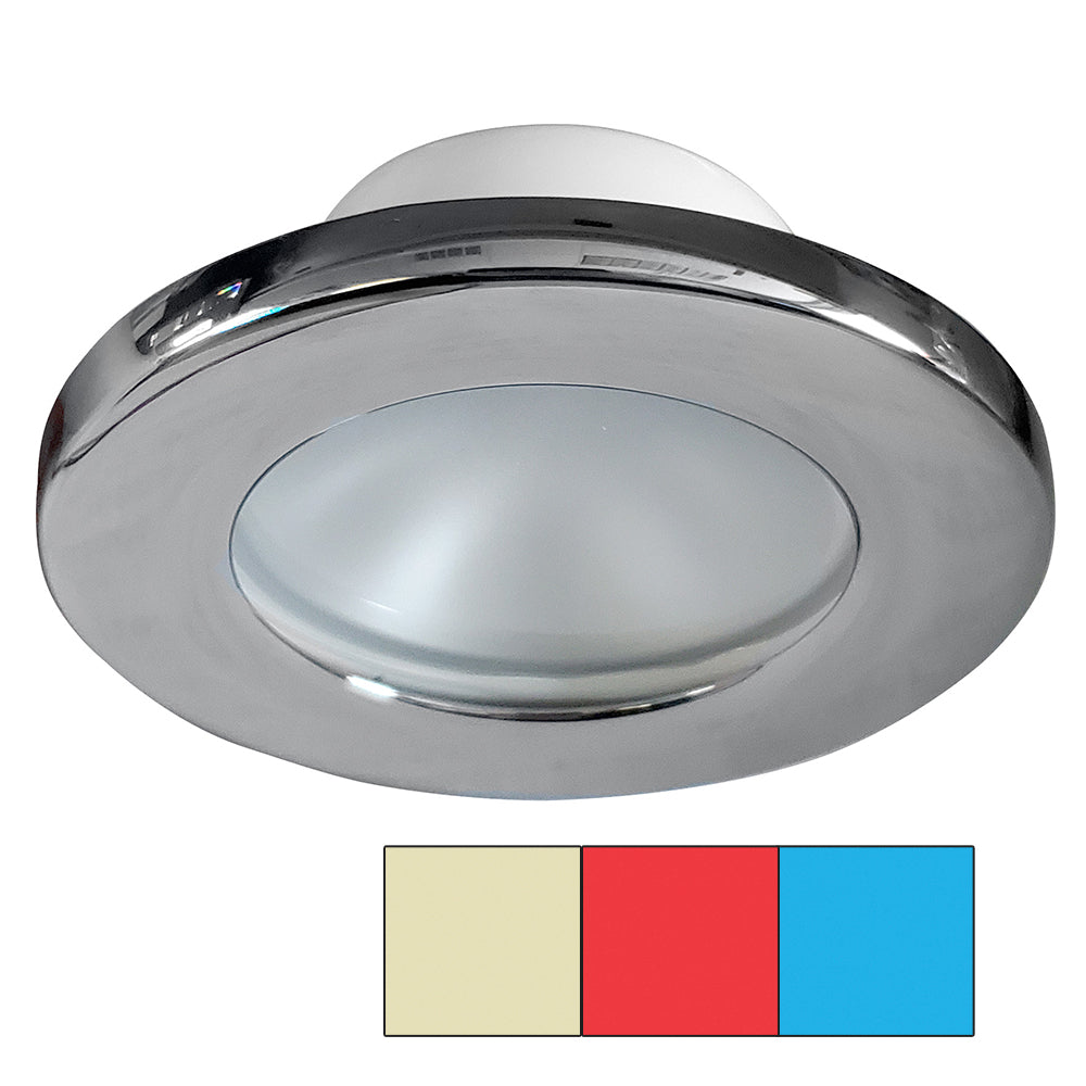 I2Systems Apeiron A3120 Screw Mount Light - Red, Warm White & Blue LED Marine Lighting with Chrome Finish