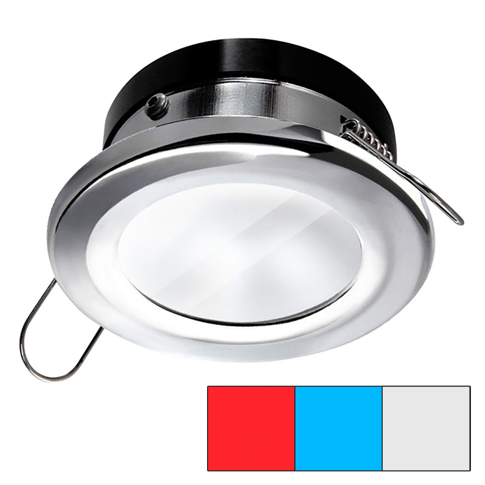 I2Systems Inc Apeiron A1120 Spring Mount Round Light - Red, Cool White & Blue - Polished Chrome