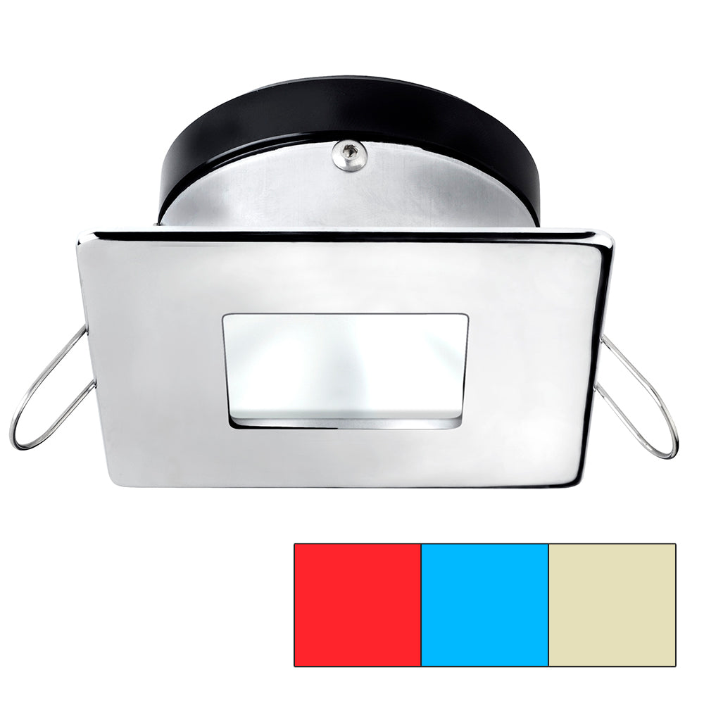 i2Systems Apeiron A1120Z-14HCE Spring Mount Light, Square/Square, Red, Warm White and Blue, Polished Chrome