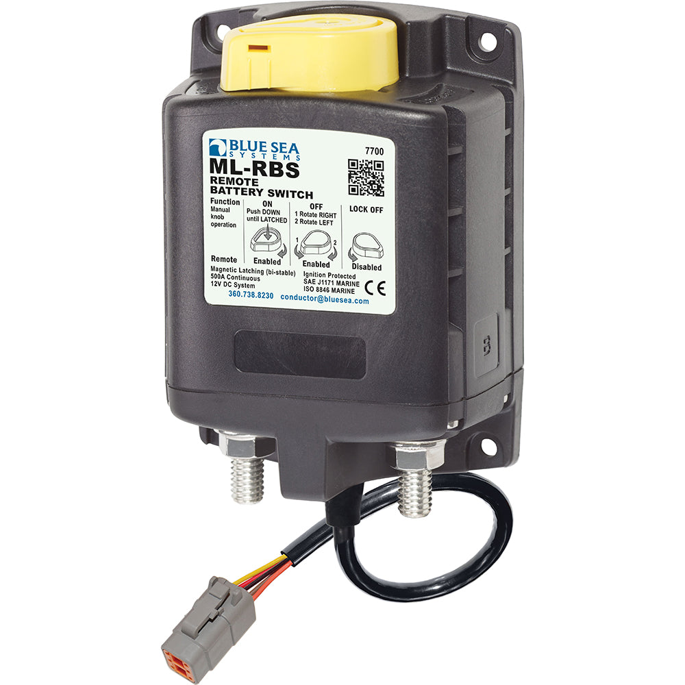 Blue Sea Systems 7700100 12V 500A ML Solenoid with Manual Control and Deutsch Connector