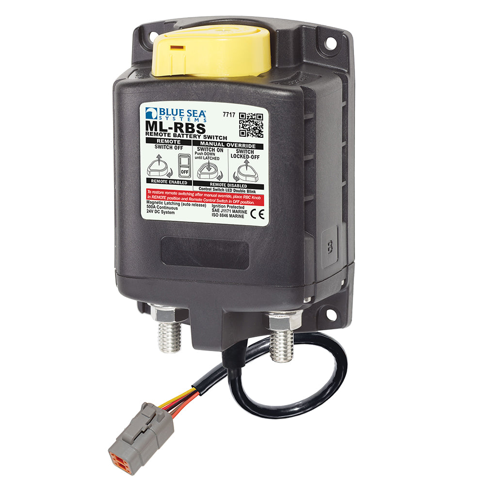 Blue Sea Systems 7717100 ML-RBS Remote Battery Switch with Manual Control and Deutsch Connector - 24V