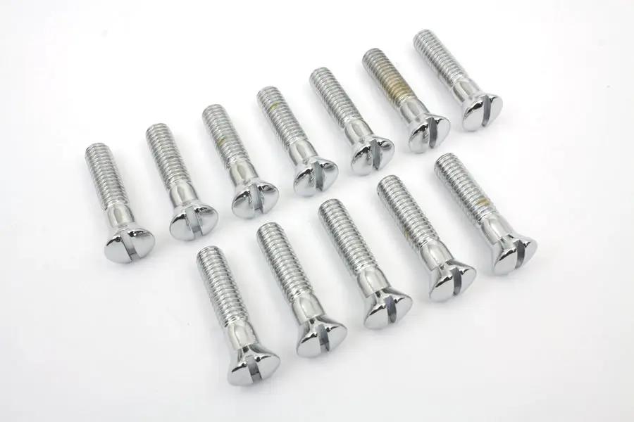 Colony Chrome Cam Cover Stock Slotted Screws for Harley Davidson EL & FL Models by Colony