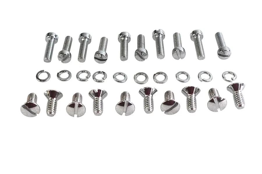 Colony Chrome Outer Primary Cover Screw Set for Harley Davidson EL & FL Models by Colony