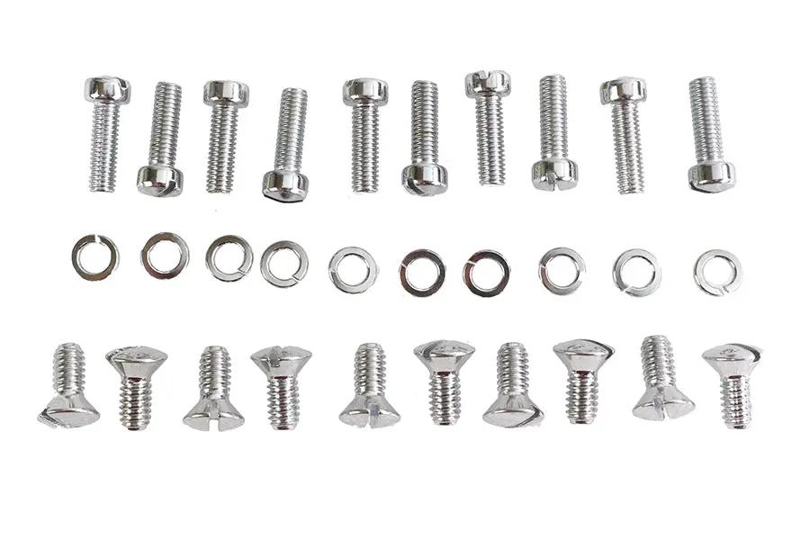 Colony Chrome Outer Primary Cover Screw Set for Harley Davidson EL & FL Models by Colony
